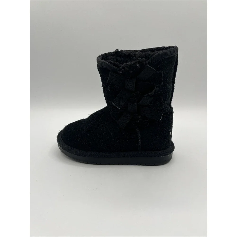 Koolaburra By Ugg Girls Size 8 Victoria‎ Black Suede Boots 1090330